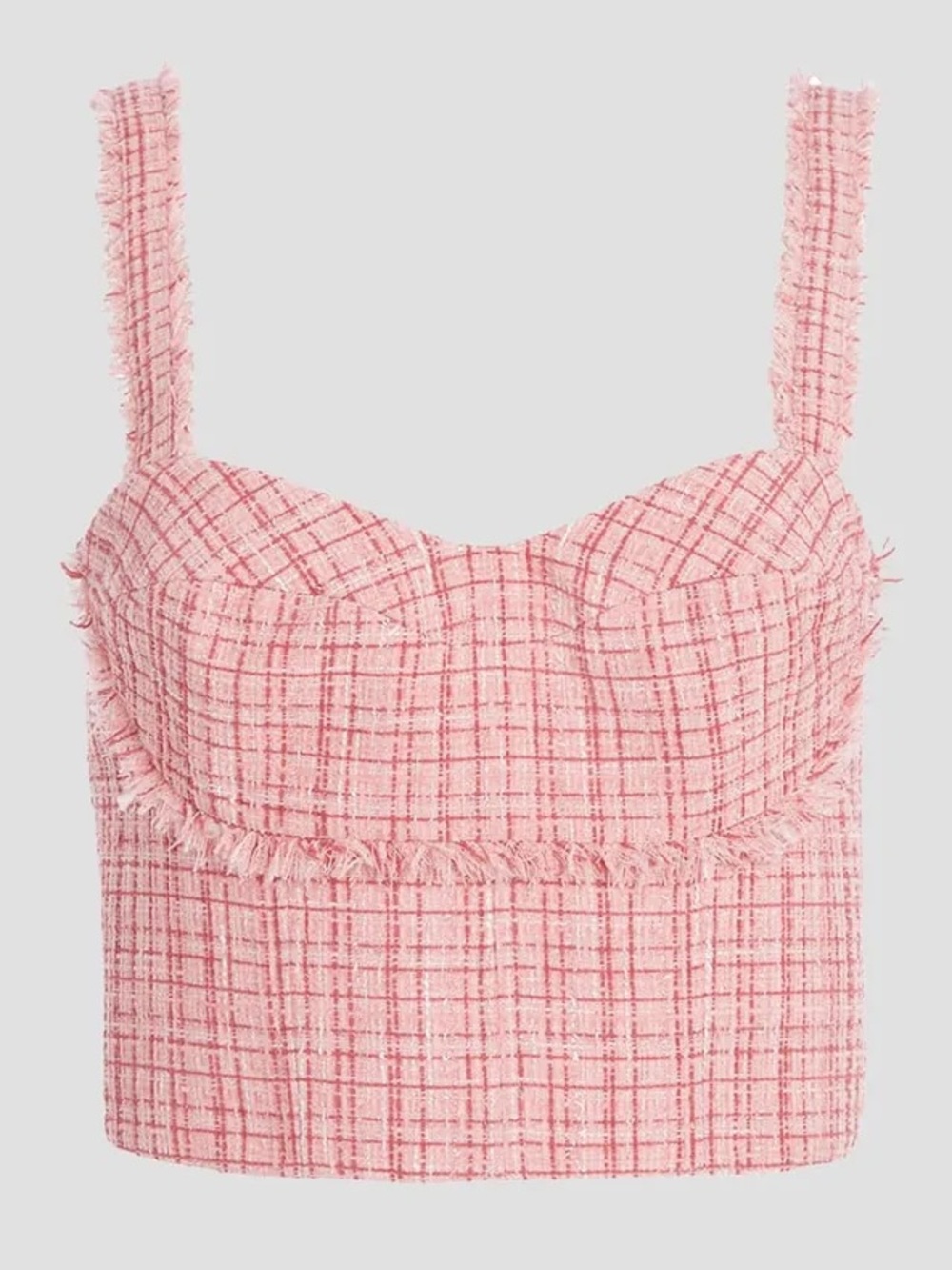 NWT Guess ‘Emily’ Pink Tweed Crop Top - size Large